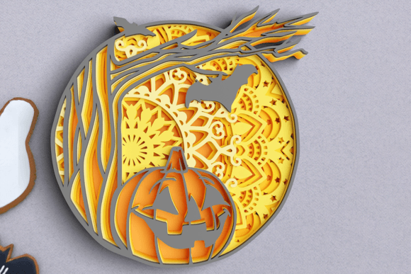 3D 6 Layer Halloween Pumpkin SVG for Laser Cutting in Autumn Amp Projects