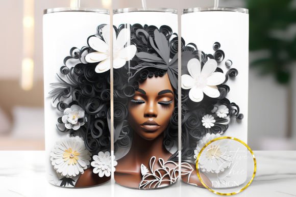 3D Black Woman Tumbler Wrap Sublimation Graphics and Illustrations Review