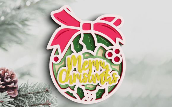 3D Christmas Ornament SVG DXF 7 Layers: Laser Cutting and Winter Amp
