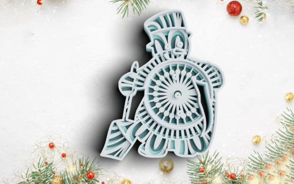 3D Christmas SVG DXF Snowman Svg