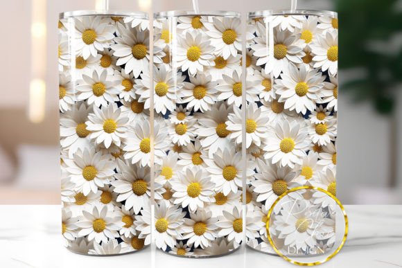 3D Daisies Tumbler Wrap: A Versatile Graphic for Editorial and Web Design