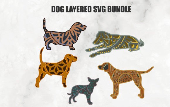 3D Dog SVG Pet Svg DXF Bundle for Laser Cutting and Signs