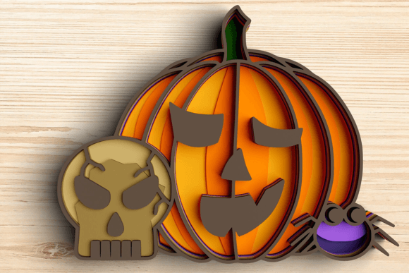 3D Halloween SVG Pumpkin for Laser Cutting & Autumn Amp Projects