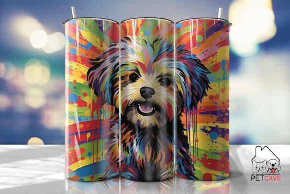 3D Pop Art Fusion Shih Tzu Tumbler Wrap Graphics and Crafts