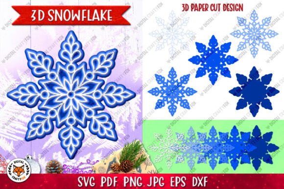 3D Snowflake Paper Cut , Christmas Toy