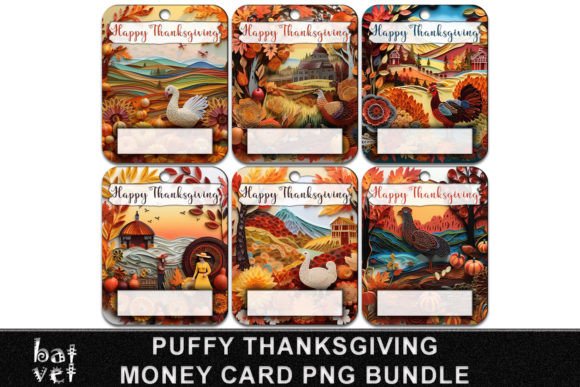 3D Thanksgiving Quilt Money Card Bundle for Crafts and Graphics