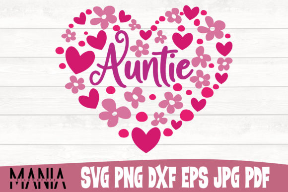 Auntie Heart Svg Cut File Design Graphics Review
