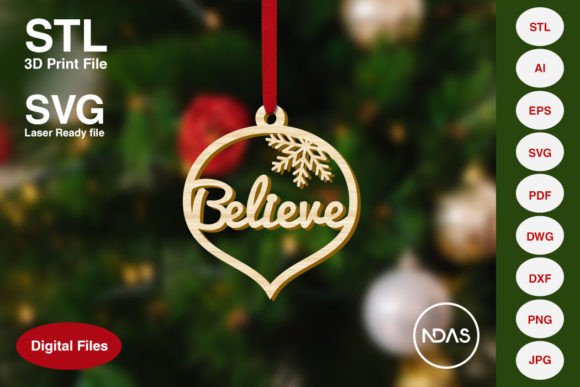 Believe Christmas Tree Ornament Decor: 3D Printing and Home Decor