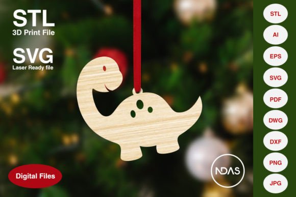 Brachio Baby Dinosaur Christmas Ornament 3D Printing Home Decor