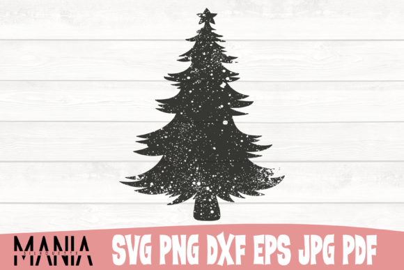 Distressed Christmas Tree Svg Cut File Graphics