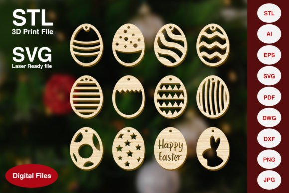 Easter Egg Decoration Ornament Bundle for 3D Printing and Home Decor