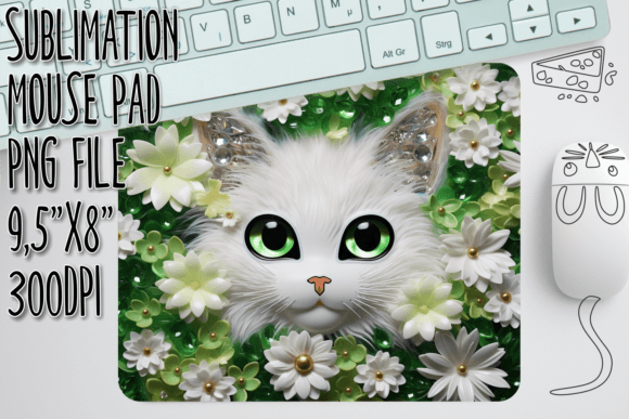 Floral Kitty 3D Mouse Pad Design: A Graphics and Crafts Review