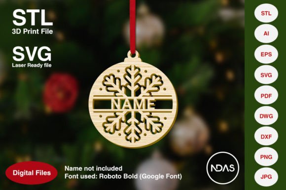Personalized Name on Snowflake Ornament