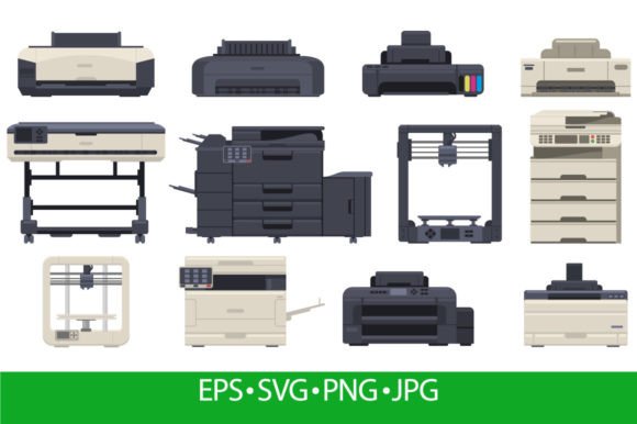Printer Office Work Professional Scanner Graphics and Illustrations