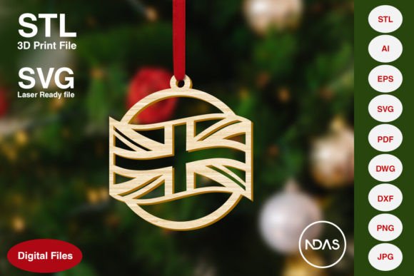 UK Flag Christmas Tree Decor Ornament: 3D Printing and Home Decor